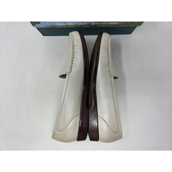 SAS SAN ANTONIO SHOES SIMPLIFY PEARL BONE LEATHER COMFORT LOAFER WOMENS 12 S EUC - Picture 7 of 9